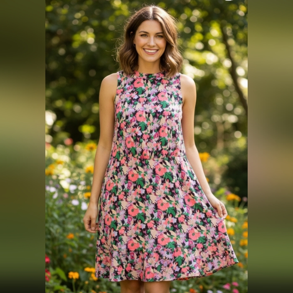 J crew Pink floral dress 6
